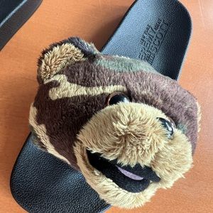Adidas x jeremy scott - camo teddy adilette slides